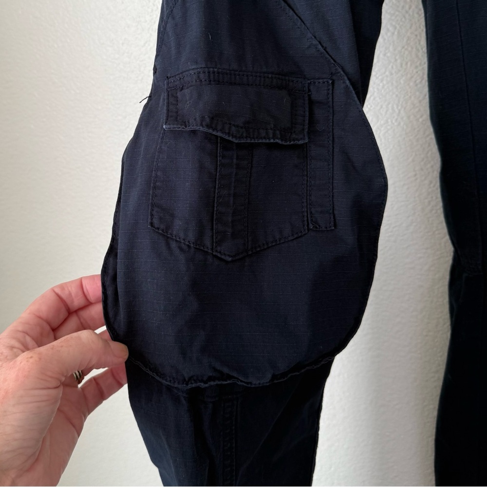 Brandy Melville Kim Cargo Pants Navy Blue Ripstop - Size Small EUC - Picture 7 of 16